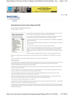 Article from Investors.com: State Schools Top Ivies in Key College Costs ROI