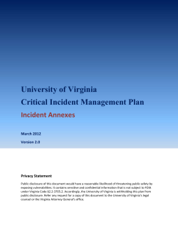 CIMP Incident Annexes