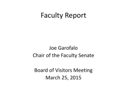 Faculty Senate Presentation