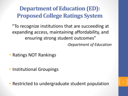 Framework for New Ratings Systems for Colleges Presentation