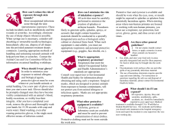 Exposure Control Practices for Animal Handlers