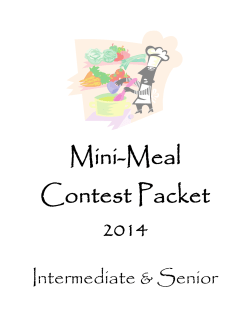 Intermediate Senior Mini Meal Contest