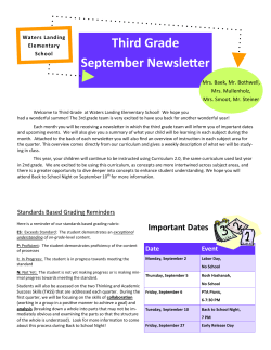 Sept. 2013 Newsletter
