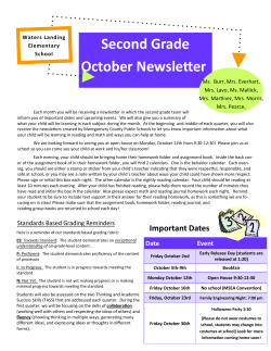 October 2015 Newsletter