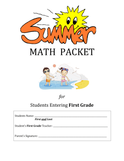 Grade 1 math packet
