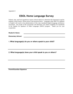 Home Language Survey for Enrollment