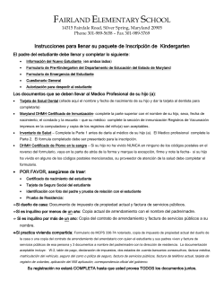 Instruction for Kindegarten Enrollment-Spanish