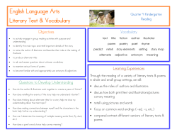 Literary Text and Vocabulary&nbsp;