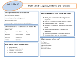 Algebra, Functions and Patterns