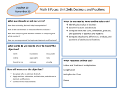 Fractions and Decimals