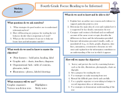 Reading Quarter 1: Reading to be Informed