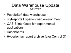 ASU Data Warehouse Update 3 21 0
