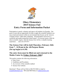 2015 Science Fair Application