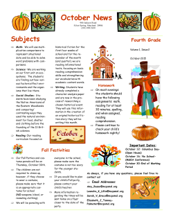 2015 Fourth Grade News Oct