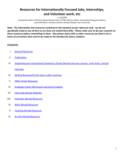 Career pathways, internships, volunteering