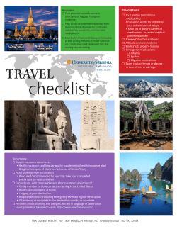 Packing List for Health Travel