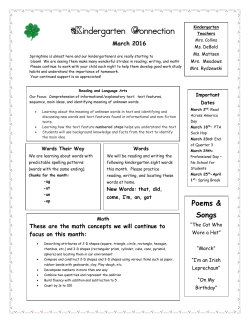 March 2016 Kindergarten