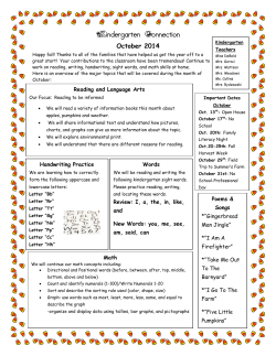 Kindergarten October 14