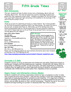 March 2016 Fifth Grade