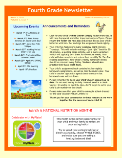 March 2016 Fourth Grade