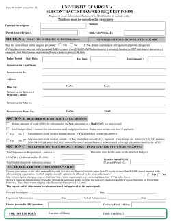 SP30 - Subcontract Request Form