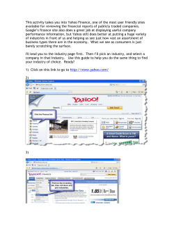 Step 1 Picking an industry in Yahoo Finance
