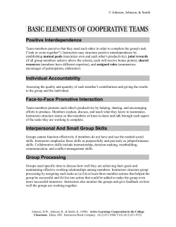 Basic Elements of Cooperative Teams