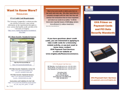 Brochure: University of Virginia Primer on Credit Cards & PCI Data Security Standards