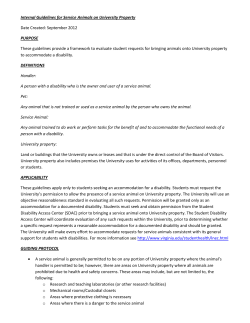 Guidelines for Service Animals
