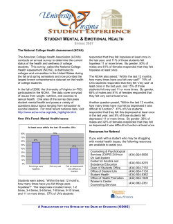 Student Experience Bulletin Spring 2007, Mental Health