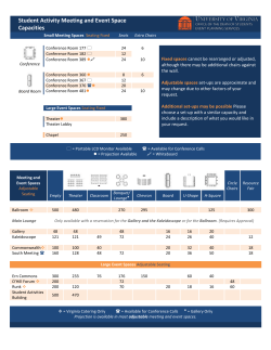 Meeting and Event Spaces Set-up and capacities