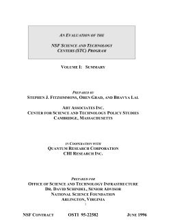 An Evaluation of the NSF Science and Technology Centers (STCs ) Program