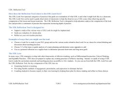 UDL Self Reflection Tool (pdf)