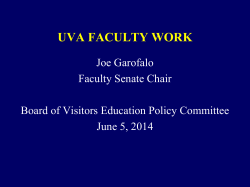 Joe Garofalo s presentation to the BOV (June 5, 2014)