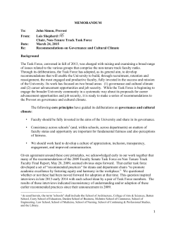 NTTF Task Force Memo on Governance