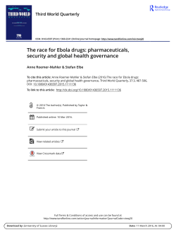 The race for Ebola drugs: pharmaceuticals, security and global health governance [PDF 1.30MB]