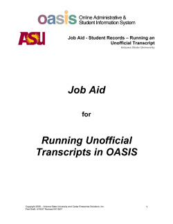 Job Aid-Unofficial Transcripts
