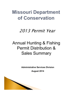 2013 Permit Year Distribution and Sales Summary