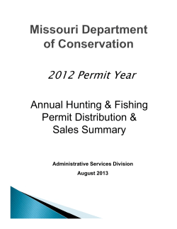 2012 Permit Year Distribution and Sales Summary