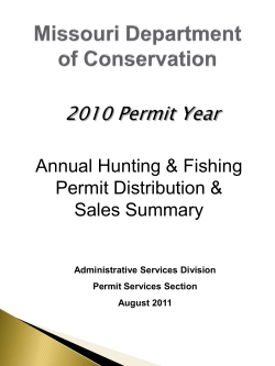 2010 Permit Year Distribution and Sales Summary
