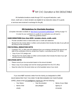 MY CVC Donation is TAX DEDUCTIBLE
