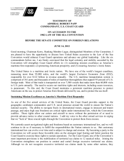 Admiral Robert Papp, Commandant of the US Coast Guard (6/14/12)