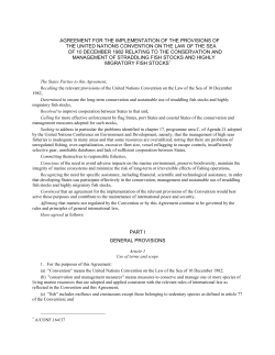 Agreement on Straddling Fish Stocks and Highly Migratory Fish Stocks