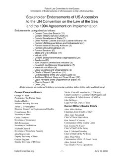 List of UNCLOS endorsements