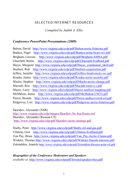 SELECTED INTERNET RESOURCES FOR CHANGES IN THE ARCTIC ENVIRONMENT