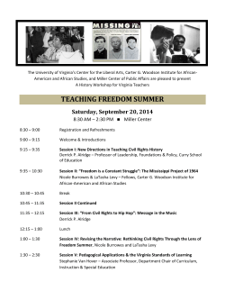 Teaching Freedom Summer Teacher Training Agenda