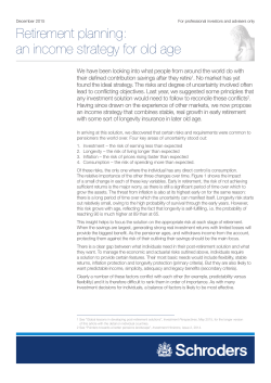 Retirement planning: an income strategy for old age