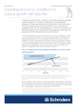 Exploiting economic conditions to pursue growth with less risk