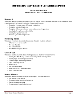 Money Smart Adult Curriculum