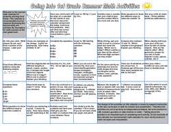Summer Math Packet (Entering 1st Grade)&nbsp;2015